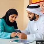 Home 21 소아 혈변 증상과 위장질환 진단 - A detailed, warm pediatric clinic scene set in a Middle Eastern environment, featuring a concerned A...